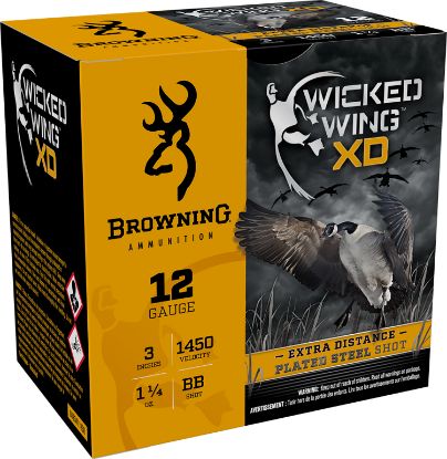 Picture of Browning Ammo B193411230 Wicked Wing Xd 12 Gauge 3" 1 1/4 Oz Bb Shot 25 Per Box/ 10 Case 