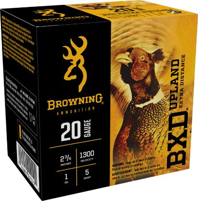 Picture of Browning Ammo B193512025 Bxd Upland 20 Gauge 2.75" 1 Oz 5 Shot 25 Per Box/ 10 Case 