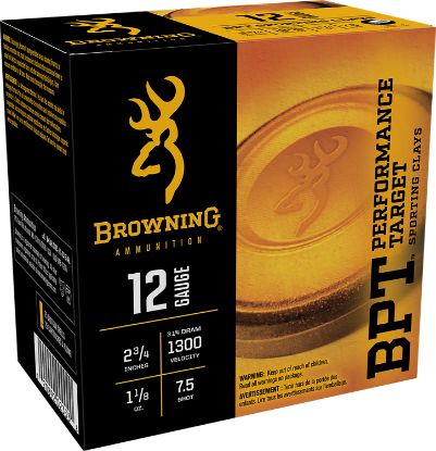 Picture of Browning Ammo B193631227 Bpt Performance Target Sporting Clay 12 Gauge 2.75" 1 1/8 Oz 7.5 Shot 25 Per Box/ 10 Case 