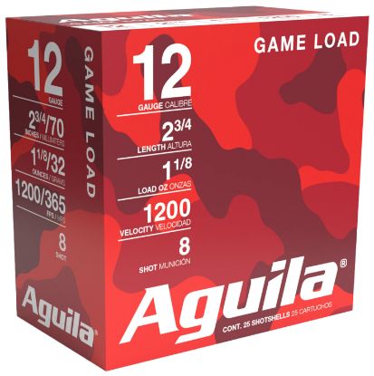 Picture of Aguila 1Chb1218 Birdshot Standard Velocity 12Gauge 2.75" 1 1/8Oz 8Shot 25 Per Box/10 Case 
