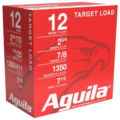 Picture of Aguila 1Chb1250 Target Load Competition 12Gauge 2.75" 7/8Oz 7.5Shot 25 Per Box/10 Case 
