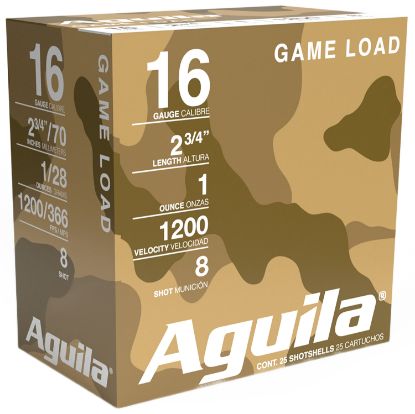 Picture of Aguila 1Chb1618 Birdshot Standard Velocity 16Gauge 2.75" 1Oz 8Shot 25 Per Box/10 Case 