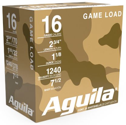 Picture of Aguila 1Chb1607 Birdshot High Velocity 16Gauge 2.75" 1 1/8Oz 7.5Shot 25 Per Box/10 Case 