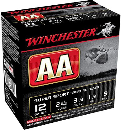 Picture of Winchester Ammo Aasc129 Aa Super Sport Sporting Clay 12 Gauge 2.75" 1 1/8 Oz 9 Shot 25 Per Box/ 10 Case 