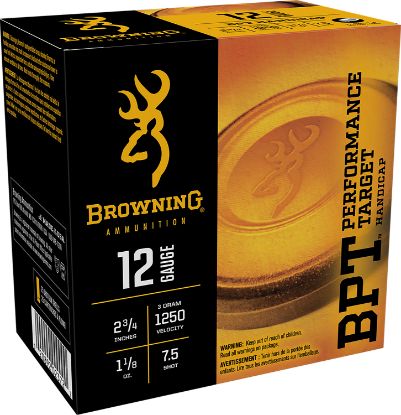 Picture of Browning Ammo B193641227 Bpt Performance Target Handicap 12 Gauge 2.75" 1 1/8 Oz 7.5 Shot 25 Per Box/ 10 Case 