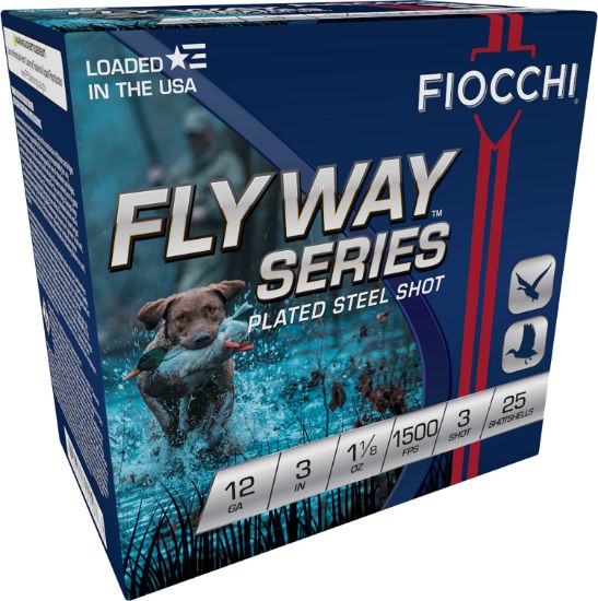 Picture of Fiocchi 123St3 Flyway 12 Gauge 3" 1 1/8 Oz 3 Shot 25 Per Box/ 10 Case 