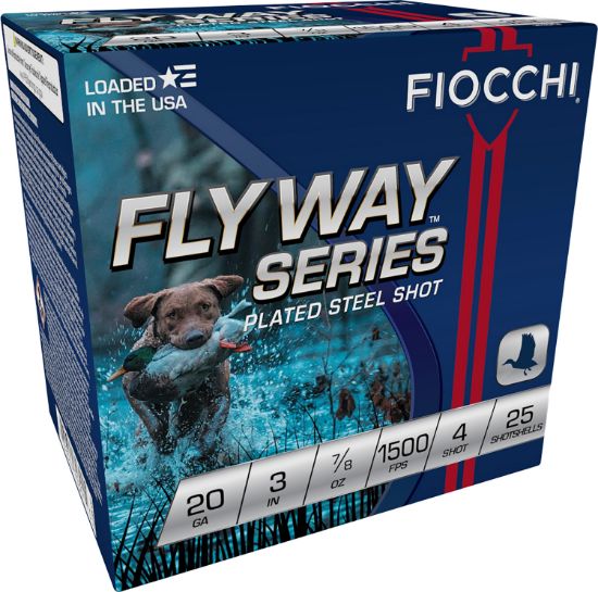 Picture of Fiocchi 203St4 Flyway 20 Gauge 3" 7/8 Oz 4 Shot 25 Per Box/ 10 Case 