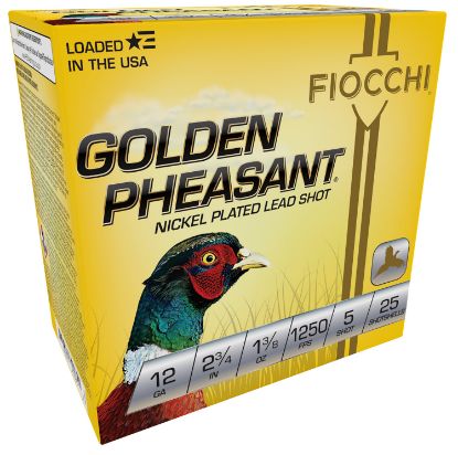 Picture of Fiocchi 12Gp5 Golden Pheasant Extrema 12 Gauge 2.75" 1 3/8 Oz 5 Shot 25 Per Box/ 10 Case 