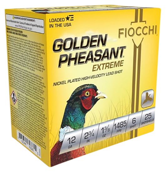 Picture of Fiocchi 12Gpx6 Golden Pheasant Extrema 12 Gauge 2.75" 1 3/8 Oz 6 Shot 25 Per Box/ 10 Case 