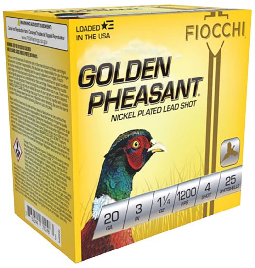 Picture of Fiocchi 203Gp4 Golden Pheasant Extrema 20 Gauge 2.75" 1 1/4 Oz 4 Shot 25 Per Box/10 Case 