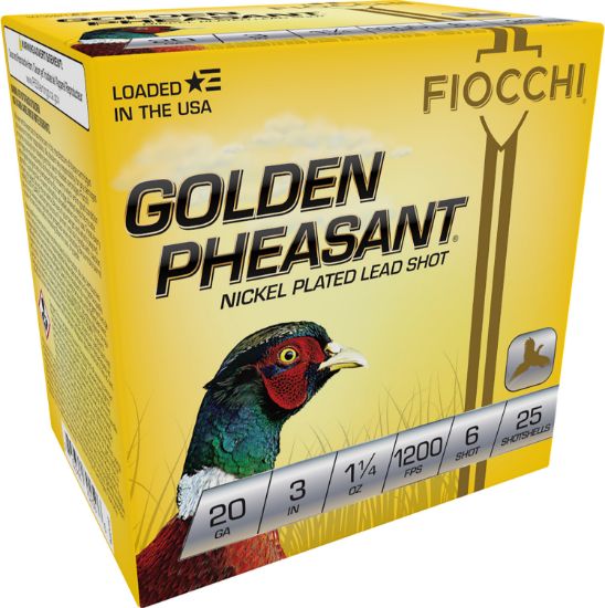 Picture of Fiocchi 203Gp6 Golden Pheasant Extrema 20 Gauge 3" 1 1/4 Oz 6 Shot 25 Per Box/ 10 Case 