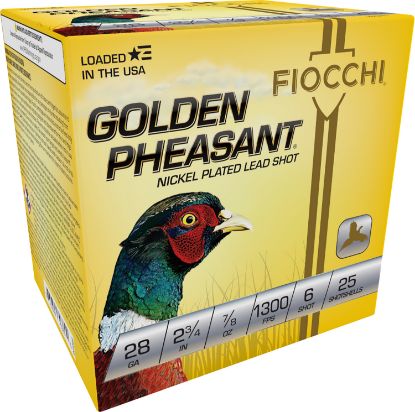 Picture of Fiocchi 28Gp6 Golden Pheasant Extrema 28 Gauge 2.75" 7/8 Oz 6 Shot 25 Per Box/ 10 Case 