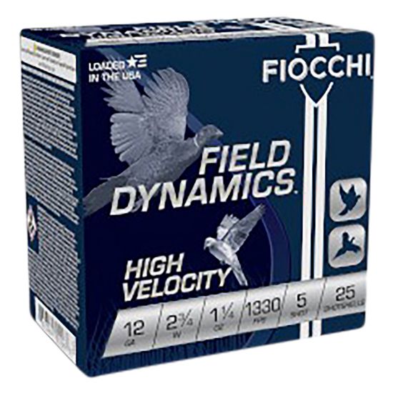 Picture of Fiocchi 12Hv5 Field Dynamics High Velocity 12 Gauge 2.75" 1 1/4 Oz 5 Shot 25 Per Box/ 10 Case 