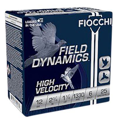 Picture of Fiocchi 12Hv6 Field Dynamics High Velocity 12 Gauge 2.75" 1 1/4 Oz 6 Shot 25 Per Box/ 10 Case 