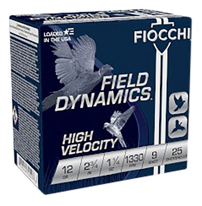 Picture of Fiocchi 12Hv9 Field Dynamics High Velocity 12 Gauge 2.75" 1 1/4 Oz 9 Shot 25 Per Box/ 10 Case 