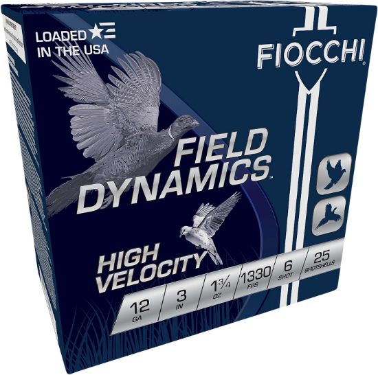 Picture of Fiocchi 123Hv6 Field Dynamics High Velocity 12 Gauge 3" 1 3/4 Oz 6 Shot 25 Per Box/ 10 Case 
