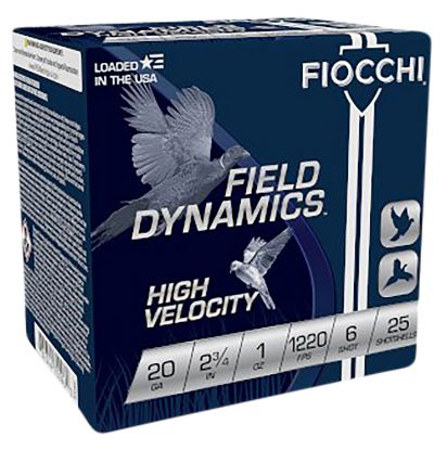 Picture of Fiocchi 20Hv6 Field Dynamics High Velocity 20 Gauge 2.75" 1 Oz 6 Shot 25 Per Box/ 10 Case 