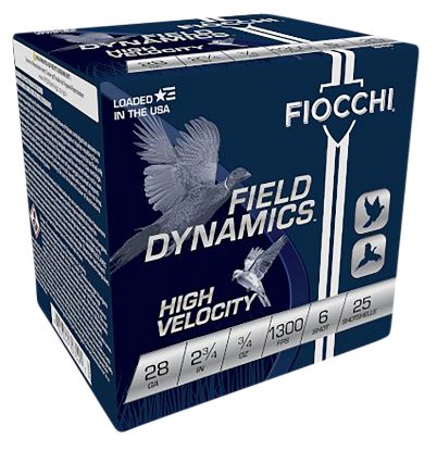 Picture of Fiocchi 28Hv6 Field Dynamics High Velocity 28 Gauge 2.75" 3/4 Oz 6 Shot 25 Per Box/ 10 Case 