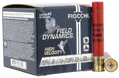 Picture of Fiocchi 410Hv75 Field Dynamics High Velocity 410 Gauge 3" 11/16 Oz 7.5 Shot 25 Per Box/ 10 Case 