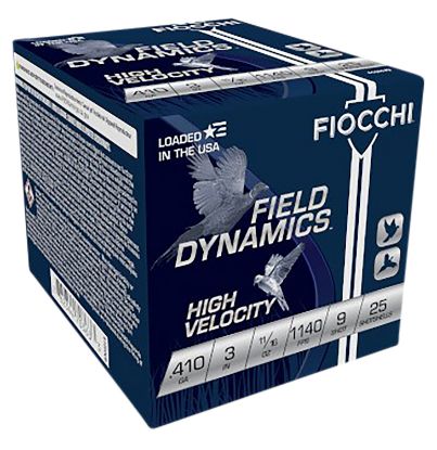 Picture of Fiocchi 410Hv9 Field Dynamics High Velocity 410 Gauge 3" 11/16 Oz 9 Shot 25 Per Box/ 10 Case 