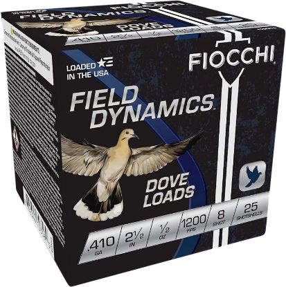 Picture of Fiocchi 410Gt8 Field Dynamics Dove & Quail 410 Gauge 2.50" 1/2 Oz 8 Shot 25 Per Box/ 10 Case 