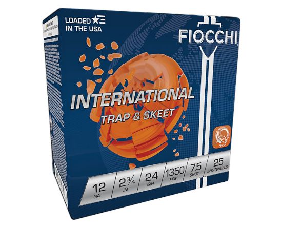 Picture of Fiocchi 12In2475 Exacta Target International Trap & Skeet 12 Gauge 2.75" 24 Gram 7.5 Shot 25 Per Box/ 10 Case 