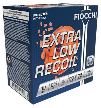 Picture of Fiocchi 1278Oz75 Exacta Target Low Recoil Trainer 12 Gauge 2.75" 7/8 Oz 7.5 Shot 25 Per Box/ 10 Case 