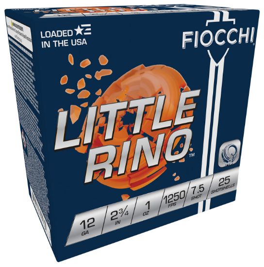 Picture of Fiocchi 12Tx75 Exacta Target Little Rino 12 Gauge 2.75" 1 Oz 7.5 Shot 25 Per Box/ 10 Case 