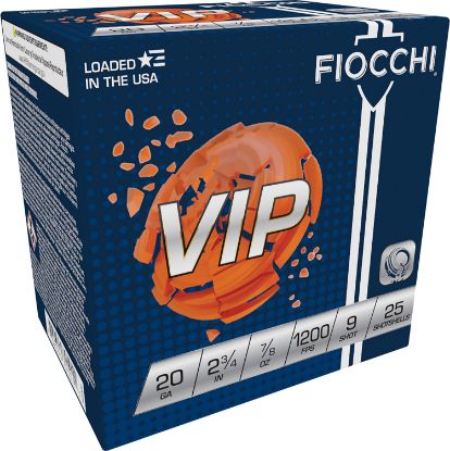 Picture of Fiocchi 20Vip9 Exacta Target Vip 20 Gauge 2.75" 7/8 Oz 9 Shot 25 Per Box/ 10 Case 