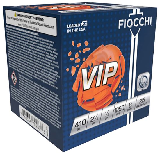 Picture of Fiocchi 410Vip8 Exacta Target Vip 410 Gauge 2.50" 1/2 Oz 8 Shot 25 Per Box/ 10 Case 