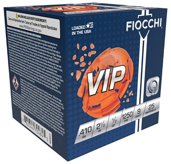 Picture of Fiocchi 410Vip9 Exacta Target Vip 410 Gauge 2.50" 1/2 Oz 9 Shot 25 Per Box/ 10 Case 