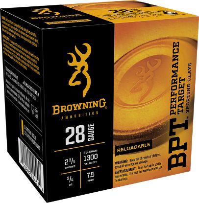 Picture of Browning Ammo B193632827 Bpt Performance Target Sporting Clay 28 Gauge 2.75" 3/4 Oz 7.5 Shot 25 Per Box/ 10 Case 