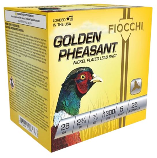 Picture of Fiocchi 28Gp5 Golden Pheasant Extrema 28 Gauge 2.75" 7/8 Oz 5 Shot 25 Per Box/ 10 Case 