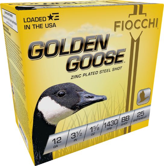 Picture of Fiocchi 1235Ggbb Golden Goose 12 Gauge 3.50" 1 5/8 Oz Bb Shot 25 Per Box/ 10 Case 