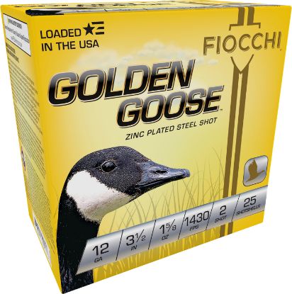Picture of Fiocchi 1235Gg2 Golden Goose 12 Gauge 3.50" 1 5/8 Oz 2 Shot 25 Per Box/ 10 Case 