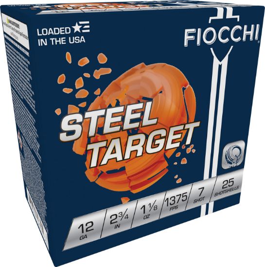 Picture of Fiocchi 12S1187 Steel Target 12 Gauge 2.75" 1 1/8 Oz 7 Shot 25 Per Box/ 10 Case 