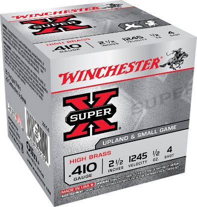 Picture of Winchester Ammo X414 Super X Heavy Game Load High Brass 410 Gauge 2.50" 1/2 O 4 Shot 25 Bx/ 10 Case 
