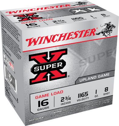 Picture of Winchester Ammo Xu168 Super X Game Load 16 Gauge 2.75" 1 Oz 8 Shot 25 Per Box/ 10 Case 