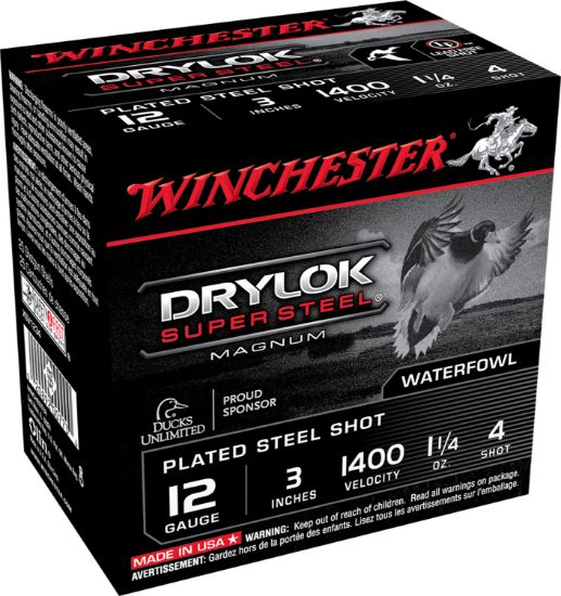 Picture of Winchester Ammo Xsv1234 Drylok Super Steel Magnum 12 Gauge 3" 1 1/4 Oz 4 Shot 25 Per Box/ 10 Case 