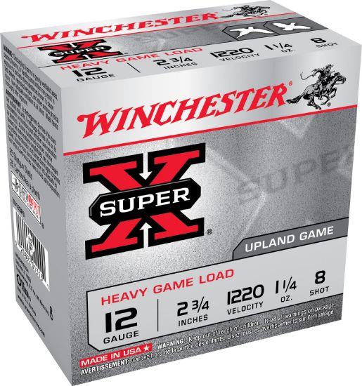 Picture of Winchester Ammo Xu12sp8 Super X Heavy Game Load 12 Gauge 2.75" 1 1/4 Oz 8 Shot 25 Per Box/ 10 Case 