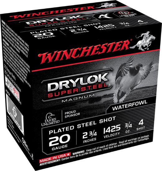 Picture of Winchester Ammo Xs204 Drylok Super Steel Magnum 20 Gauge 2.75" 3/4 Oz 4 Shot 25 Per Box/ 10 Case 