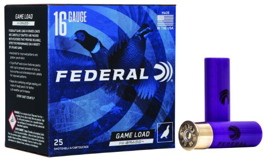 Picture of Federal H1634 Game-Shok High Brass 16 Gauge 2.75" 1 1/8 Oz 4 Shot 25 Per Box/ 10 Case 