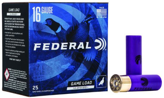 Picture of Federal H1636 Game-Shok High Brass 16 Gauge 2.75" 1 1/8 Oz 6 Shot 25 Per Box/ 10 Case 