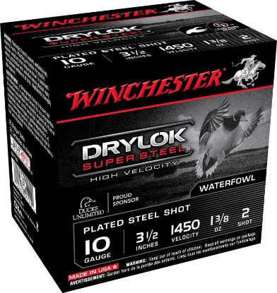 Picture of Winchester Ammo Ssh102 Drylok Super Steel High Velocity 10 Gauge 3.50" 1 3/8 Oz 2 Shot 25 Per Box/ 10 Case 