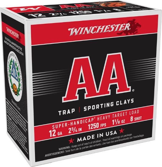 Picture of Winchester Ammo Aaha128 Aa Super Handicap Heavy Target 12 Gauge 2.75" 1 1/8 Oz 8 Shot 25 Per Box/ 10 Case 