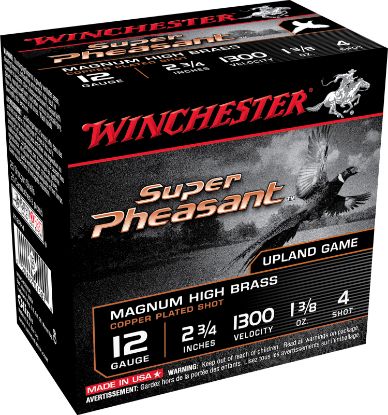 Picture of Winchester Ammo X12ph4 Super Pheasant Magnum High Brass 12 Gauge 2.75" 1 3/8 Oz 4 Shot 25 Bx/ 10 Case 