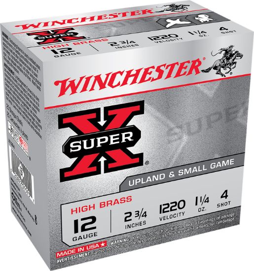 Picture of Winchester Ammo X12p4 Super X Game Load High Brass 12 Gauge 2.75" 1 1/4 Oz 4 Shot 25 Bx/ 10 Case For Pheasant 