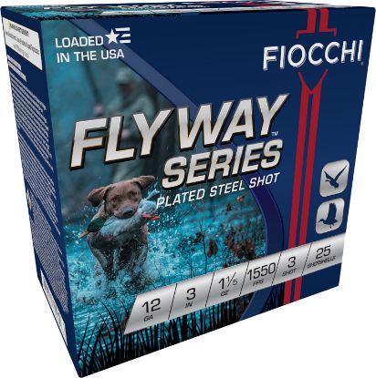 Picture of Fiocchi 123St153 Flyway 12 Gauge 3" 1 1/5 Oz 3 Shot 25 Per Box/ 10 Case 