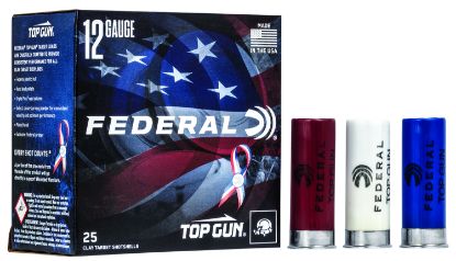 Picture of Federal Tgl12us8 Top Gun Special Edition Red, White & Blue 12 Gauge 2.75" 1 1/8 Oz 8 Shot 25 Per Box/ 10 Case 