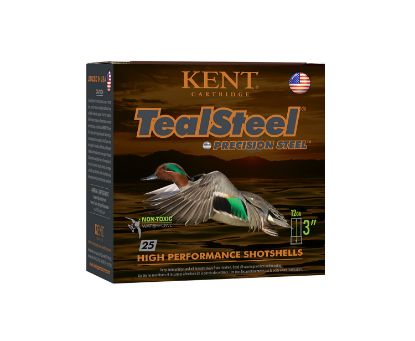 Picture of Kent Cartridge Kts123365 Tealsteel Precision Steel 12 Gauge 3" 1 1/4 Oz 5 Shot 25 Per Box/ 10 Case 